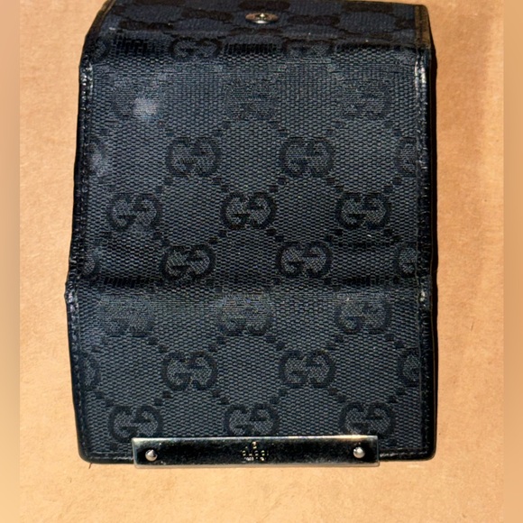 GUCCI BLACK MONOGRAM CANVAS / LEATHER KEY HOLDER - Picture 6 of 7